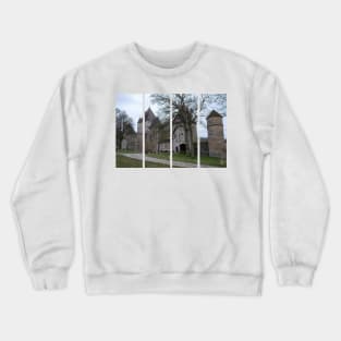 The Castel of Coraboeuf  is a 14th-century castle in the Bourgogne-Franche-Comte. Cloudy winter day Crewneck Sweatshirt